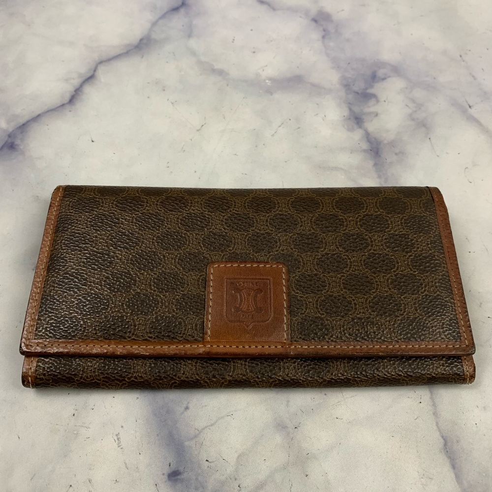 CELINE vintage macadam long wallet